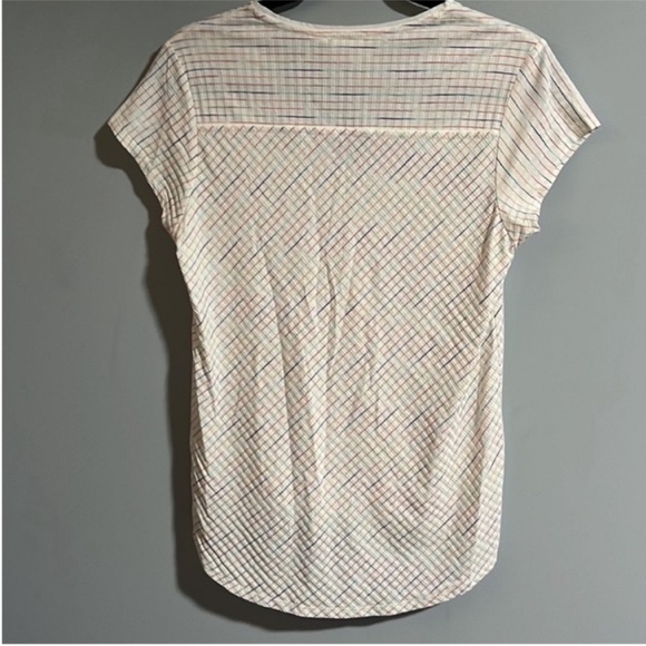 Anthropologie Maeve Leila Faux Wrap Rainbow Stripe Top - Picture 4 of 6